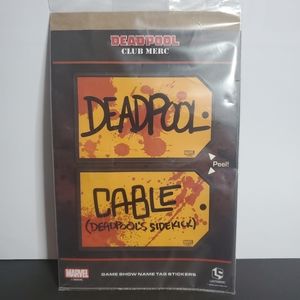 Deadpool Marvel Club Merc Loot Crate Game Show Name Tag Stickers New Collectible